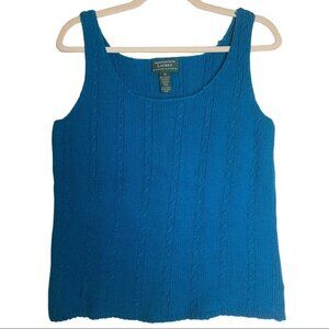 21. Vintage Exclusively Hand  Knit For LAUREN Ralph Lauren 100% Cotton Tank MED